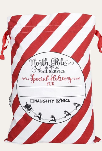 Red/White Stripe Santa Sack Christmas Bags (H21)