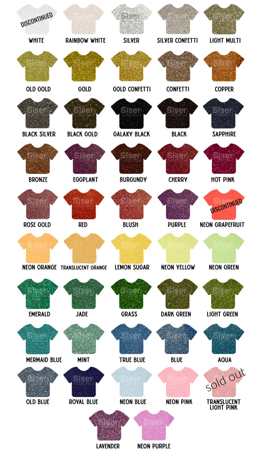 SISER Glitter Heat Transfer Vinyl Sheet 12"x19.5"