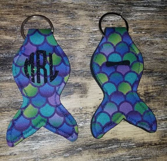 Mermaid Tail Chapstick Key Fob