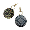 Animal Print Round Acrylic Key Chain Snake and Leopard