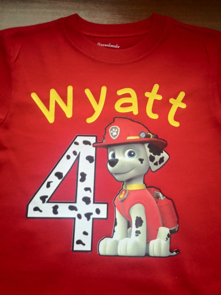 Customer created an adorable t shirt with our printable heat transfer sheets for dark colors