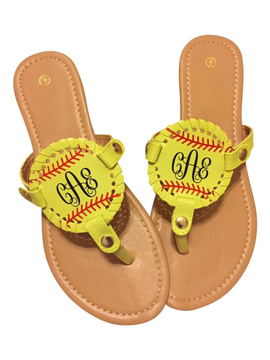 Softball Sandal personalized with our easyweed heat transfer vinyl