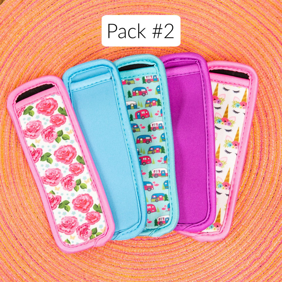 Pattern Freezer Pop Holders 5pk