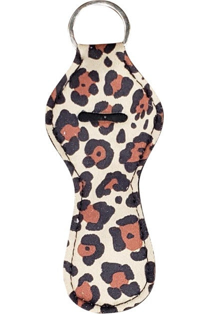 Neoprene Lip Gloss Key Fob: Leopard