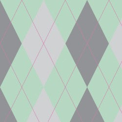 Mint & Grey Argyle