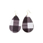 White Plaid Earrings