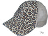 Leopard Messy Bun Hats