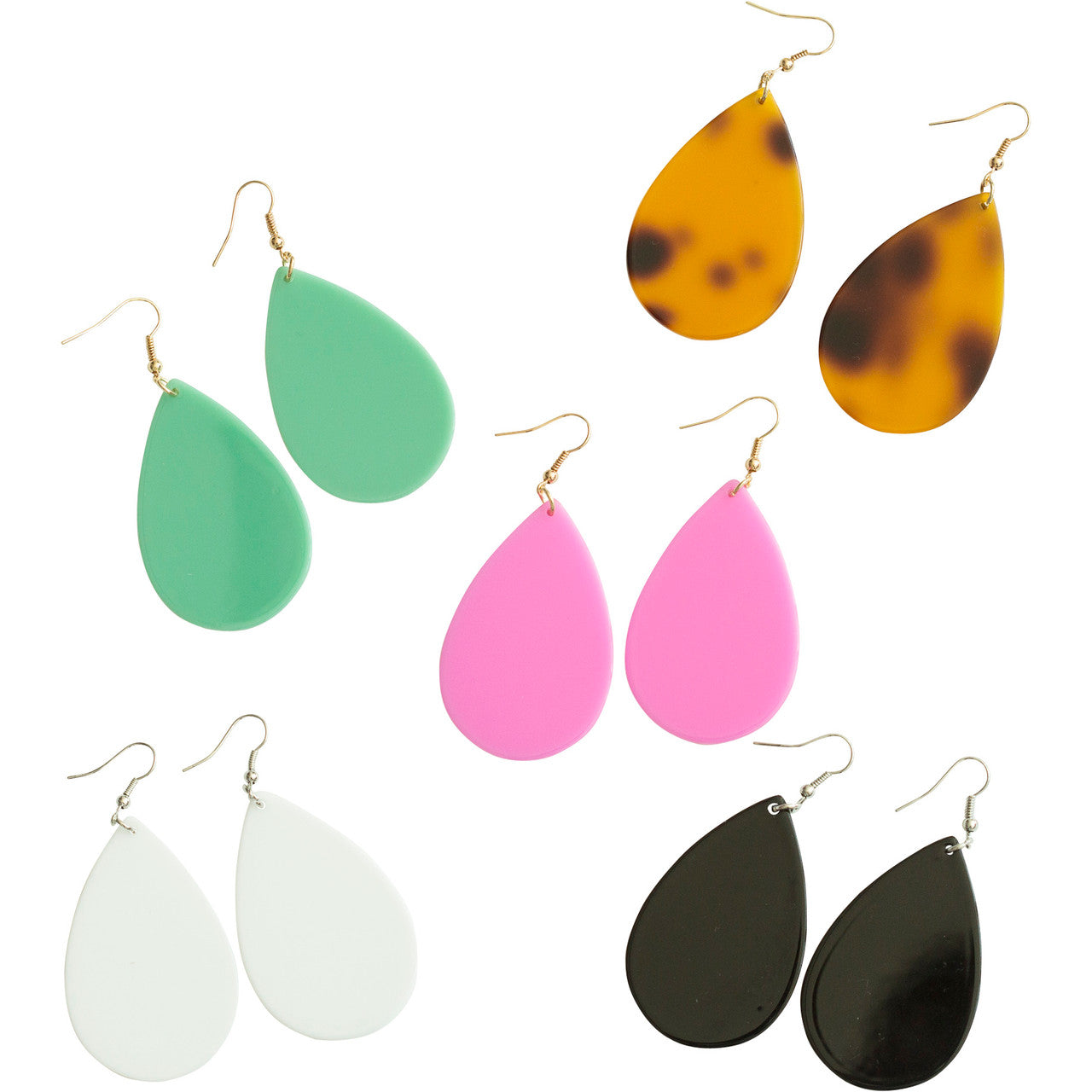 Acrylic Tear Drop Earrings