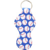 Blue Baseball Chapstick Key Fob