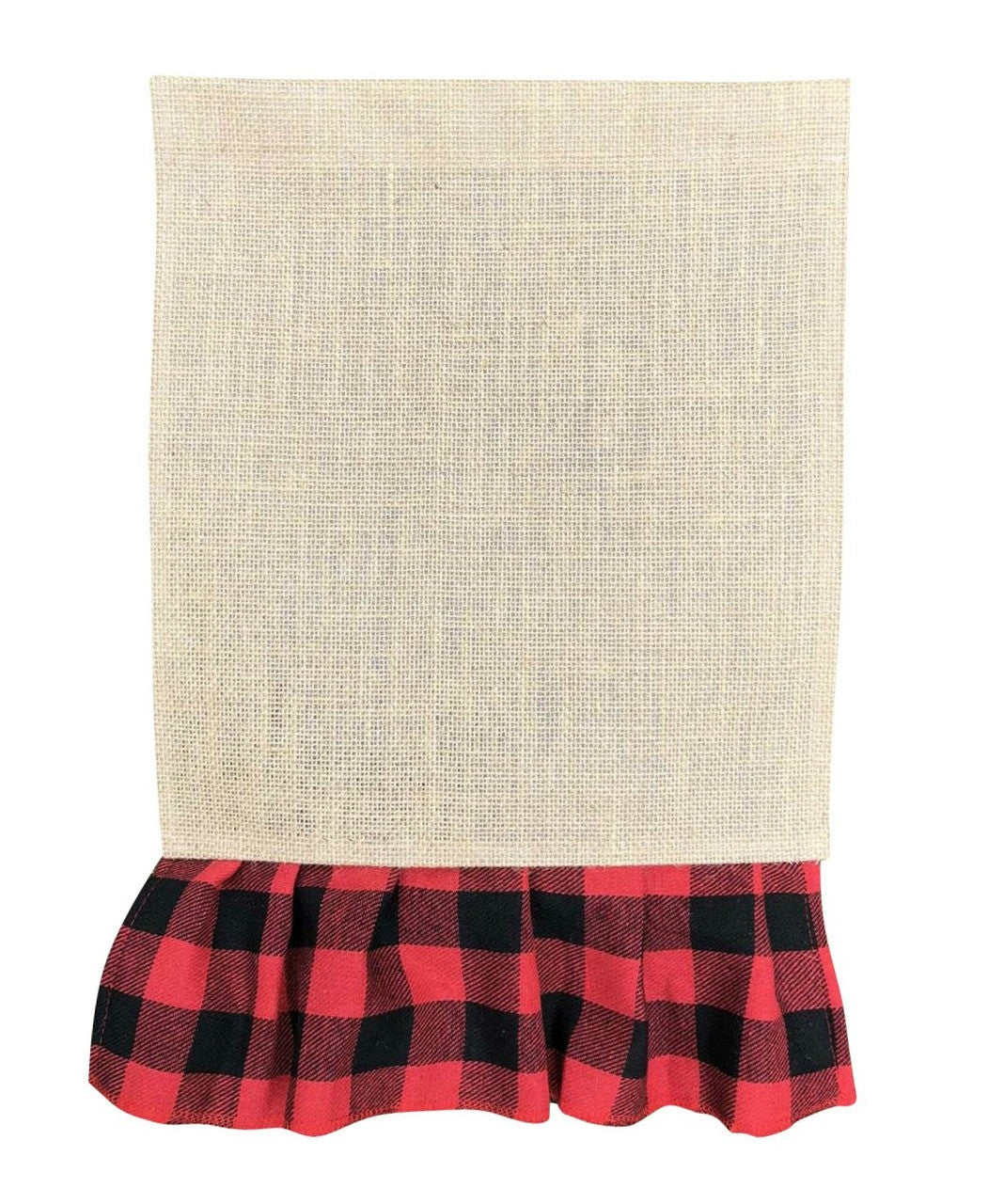 Buffalo Check Pleated Burlap Garden Flag