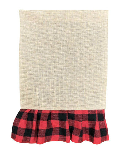 Red Buffalo Check Pleated Garden Flag