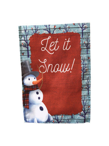 Let It Snow Snowman Garden Flag