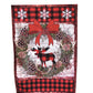 Red Moose Christmas Wreath Garden Flag