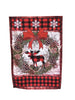 Red Moose Christmas Wreath Garden Flag