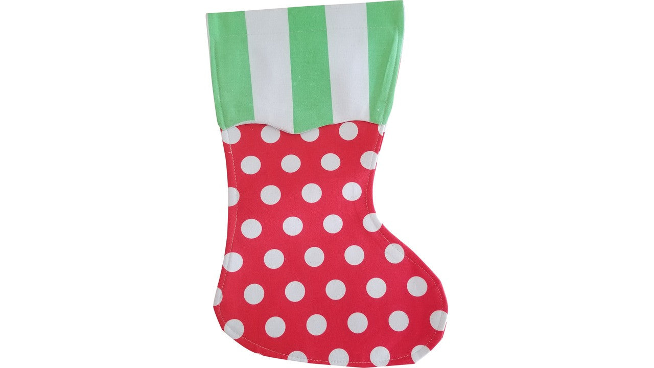 Christmas Stocking Garden Flag POLKA DOTS