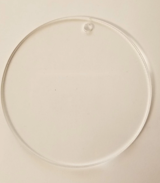 Clear Acrylic Jewelry Disc (Gold Jump Ring)