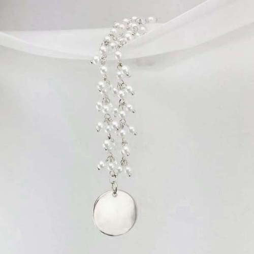 Pearl Cluster Necklace in Silver