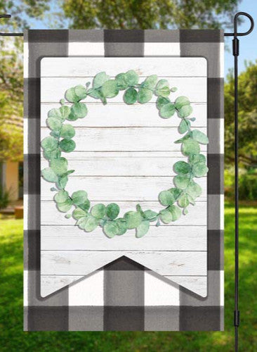 Farmhouse Wreath Garden Flag