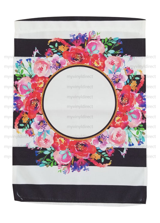 Floral & Stripes Garden Flag