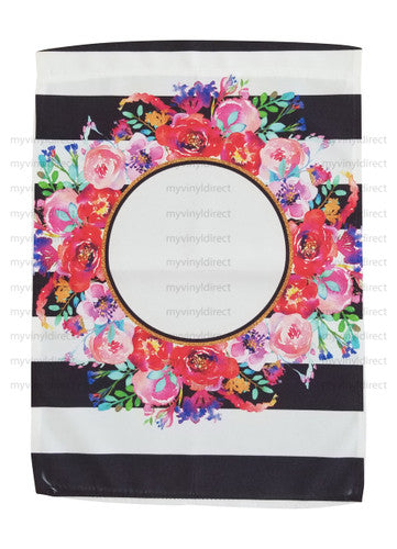 Floral & Stripes Garden Flag