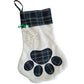 Blue Plaid Cat Christmas Stocking