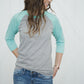 Tri-Blend Baseball Raglan Mint/Oxford