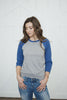 Tri-Blend Baseball Raglan True Blue/Oxford