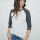 Tri-Blend Baseball Raglan Gray/White Heather