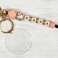 Mama Leopard Bead & Acrylic Disc Key Chain