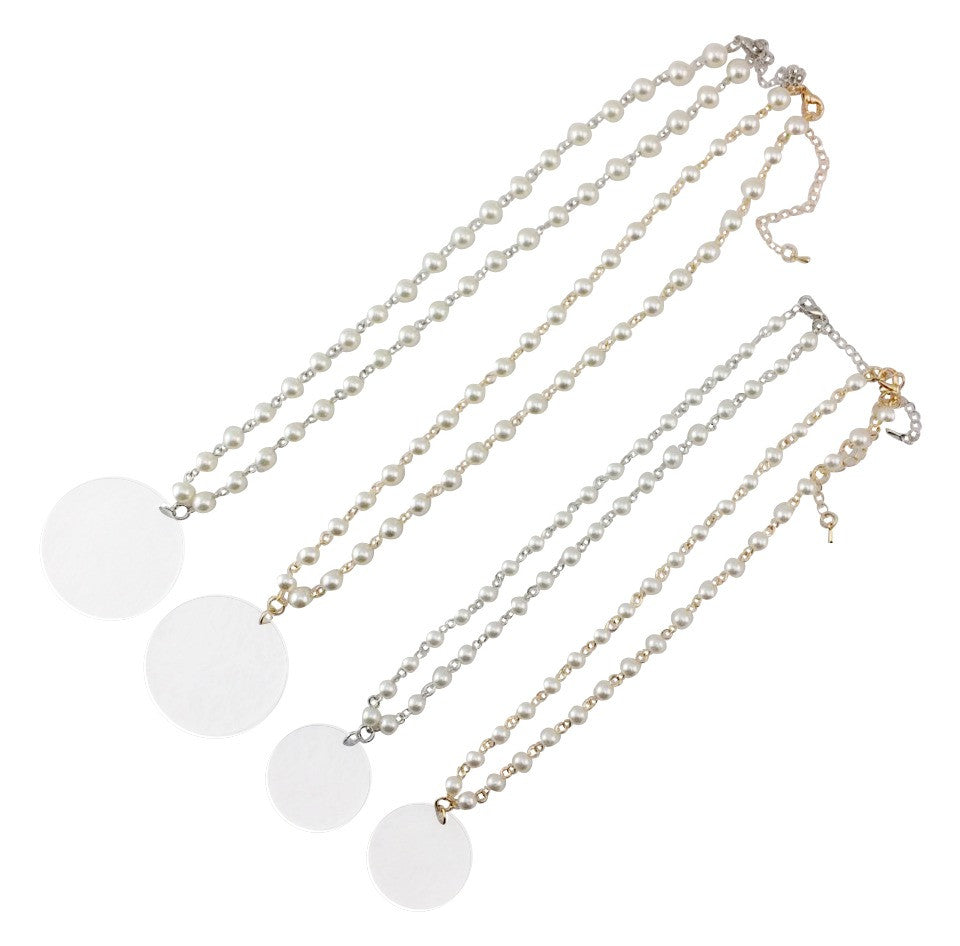 Mommy & Me Pearl Necklace available in silver or gold.