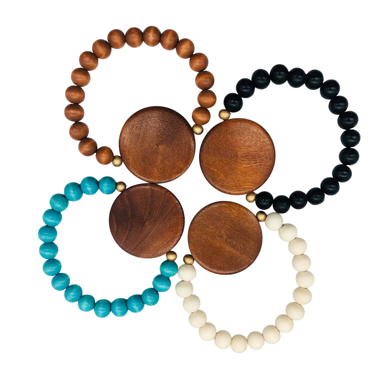 Wood Bead & Wood Disc Bracelet