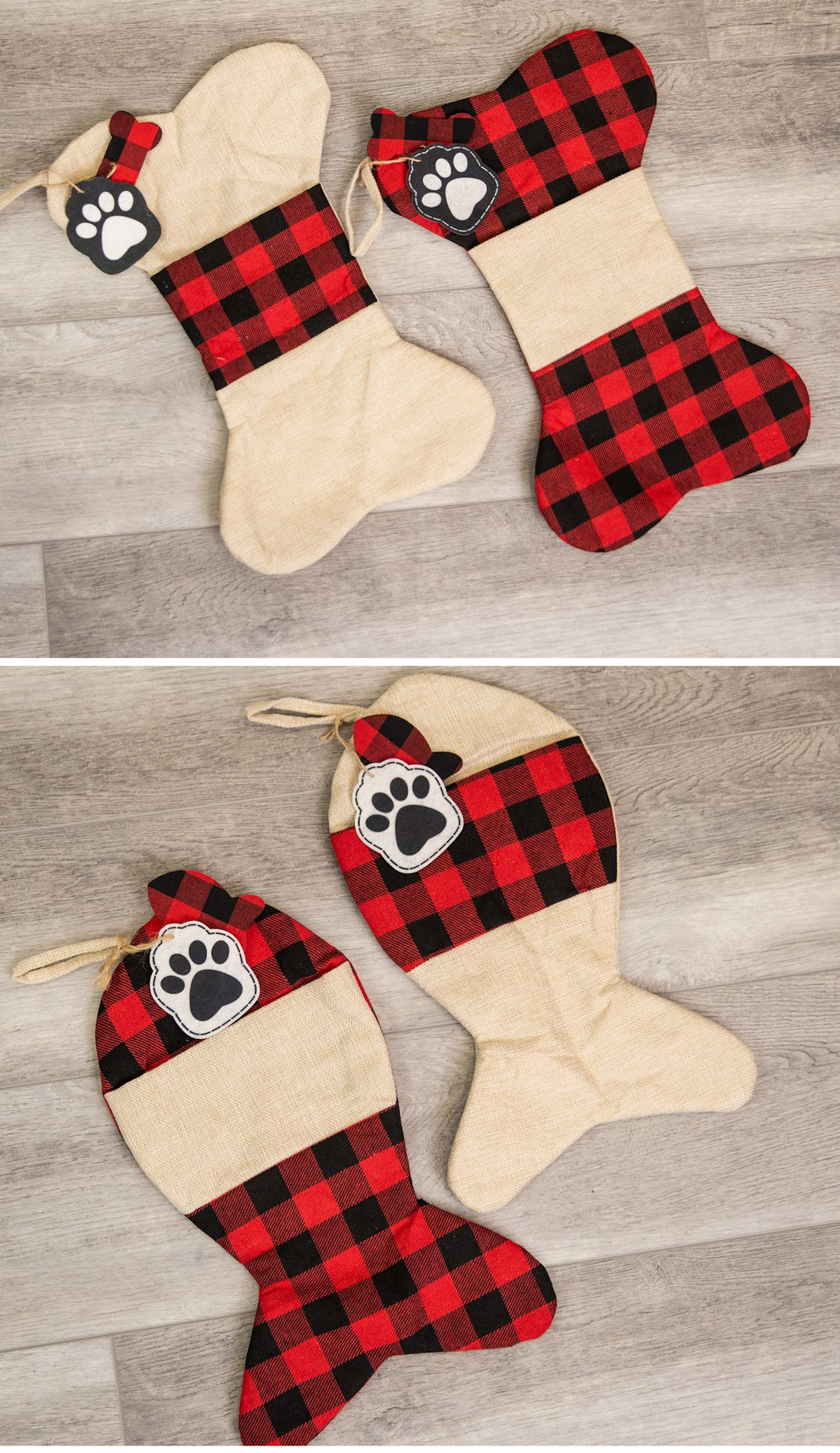 CAT Buffalo Plaid Pet Stocking My Vinyl Direct