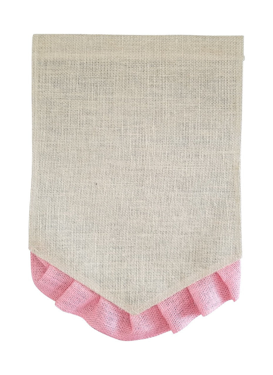 Ruffle Pennant Garden Flag: Pink