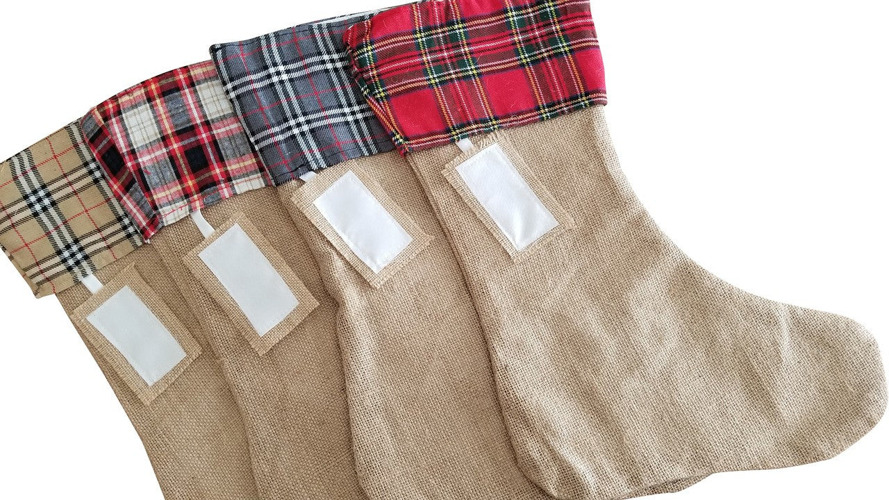 Plaid Cuff Christmas Stocking