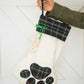 Cat Paw Blue Christmas Stocking