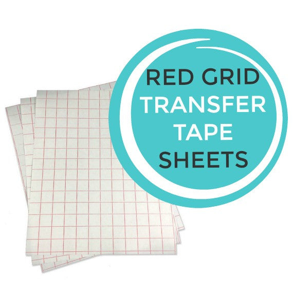 Red Grid Transfer Tape Sheets