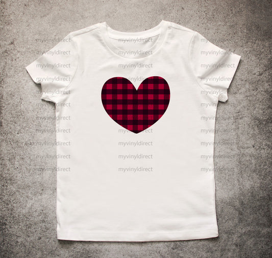 Medium Plaid Heart HEAT PRESS TRANSFER