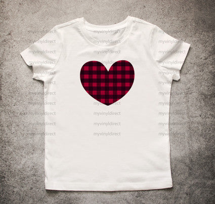 Medium Plaid Heart | Screen Print Transfer 2PK