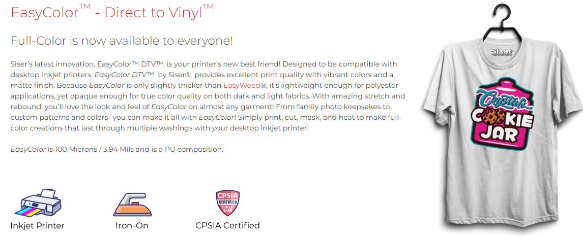 Full Color Direct Print Vinyl Example EasyColor™ DTV™ -Direct to Vinyl Sheets 8.4”x11” – My Vinyl Direct