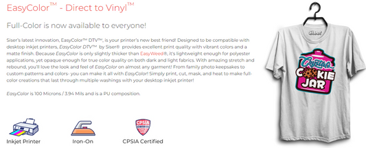 EasyColor™ DTV™ -Direct to Vinyl Sheets 8.4”x11”