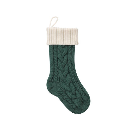 GREEN Christmas Chunky Sweater Holiday Stocking