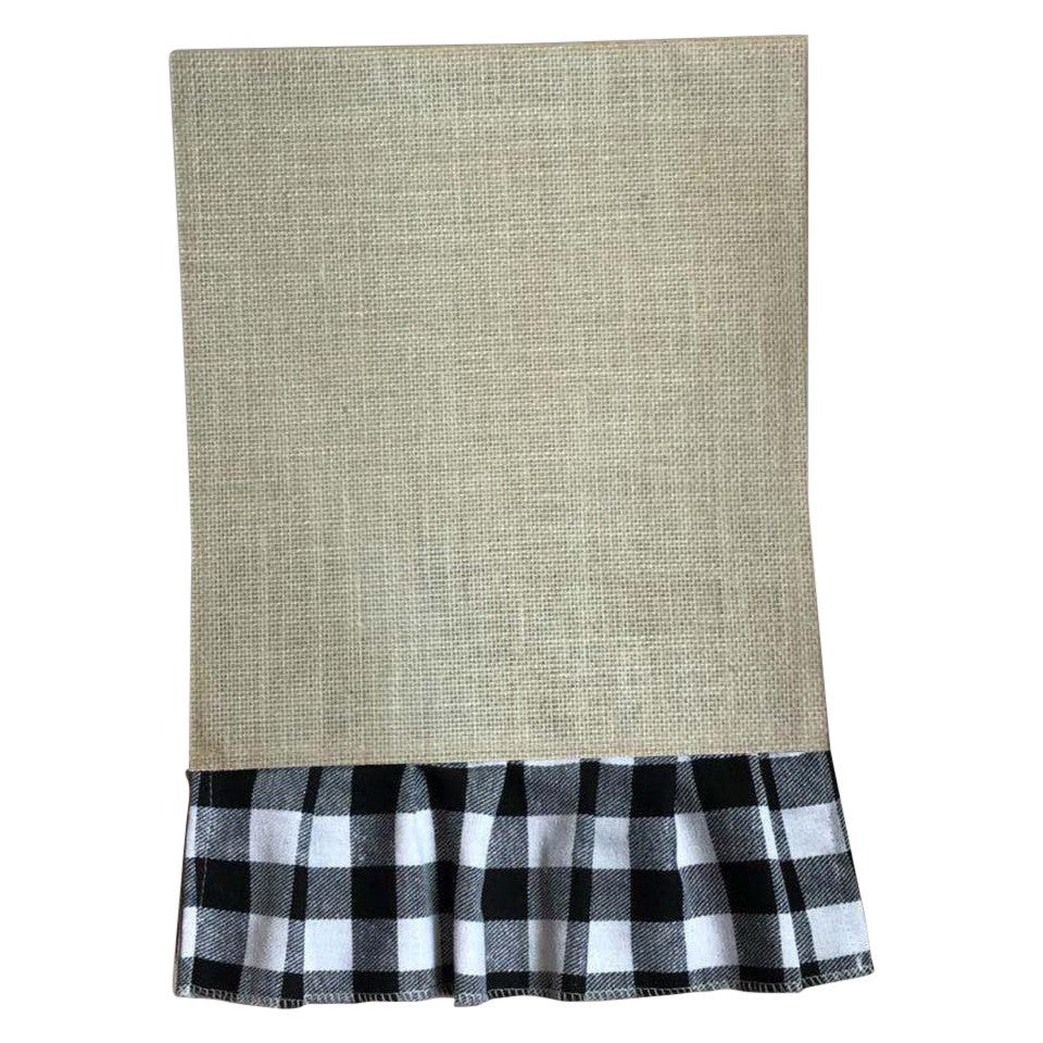 White Buffalo Check Pleated Garden Flag