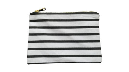 Black & White Stripe Canvas Make Up Bag