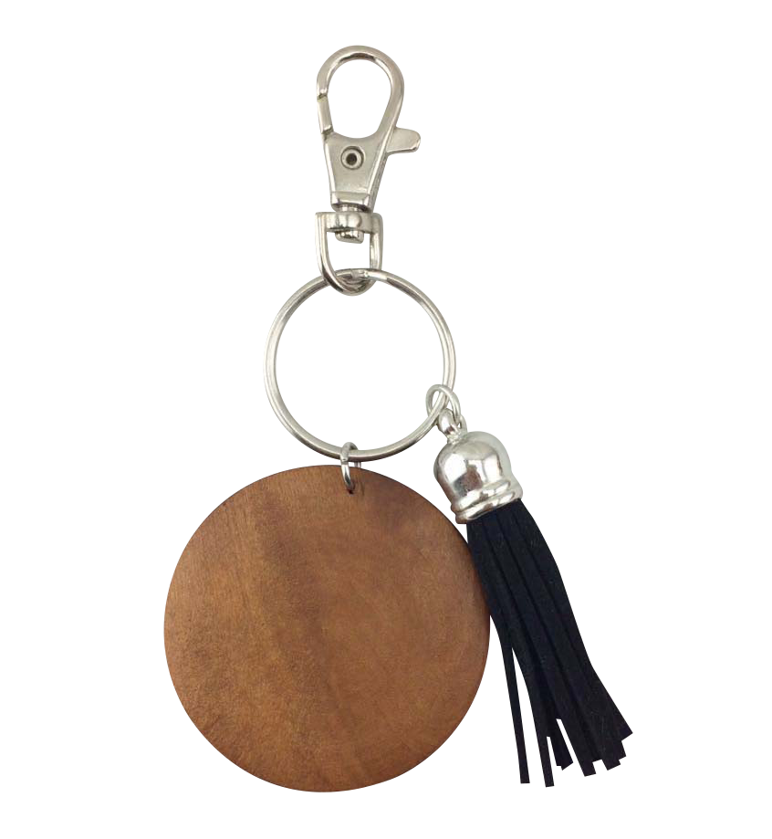 Wood & Tassel Key Chain