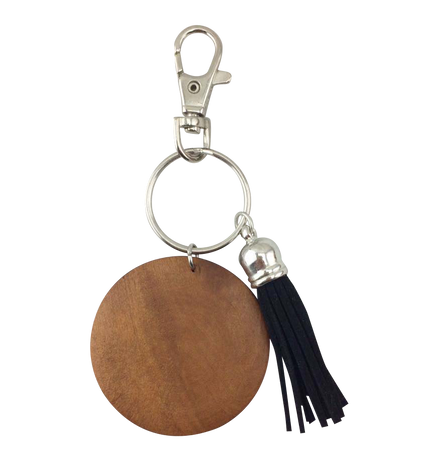 Wood & Tassel Key Chain