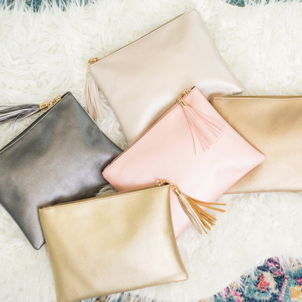 Metallic Zip Pouch all colors