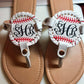 Baseball Sandal personalized with heat transfer vinyl