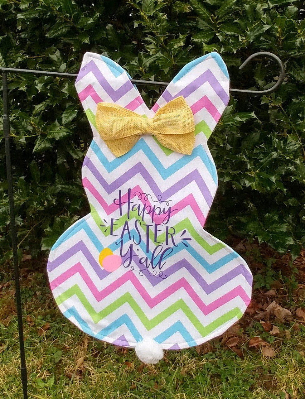 Bunny Garden Flag | Chevron