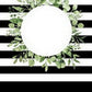 Black/White Stripe Skinny Wreath Garden Flag