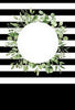 Black/White Stripe Skinny Wreath Garden Flag